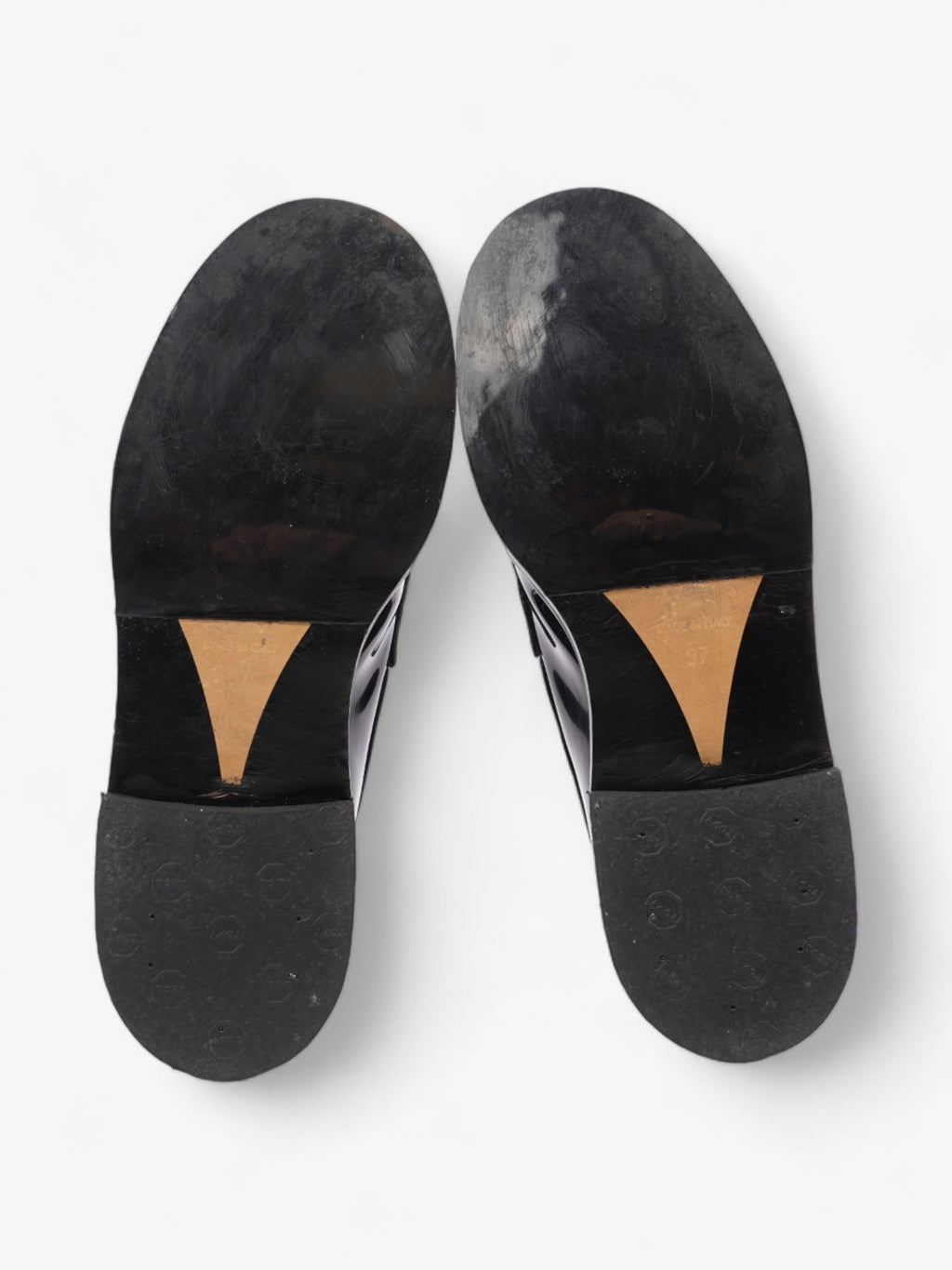 Chanel Chain Logo Loafers Black / Gold Leather EU 37 UK 4