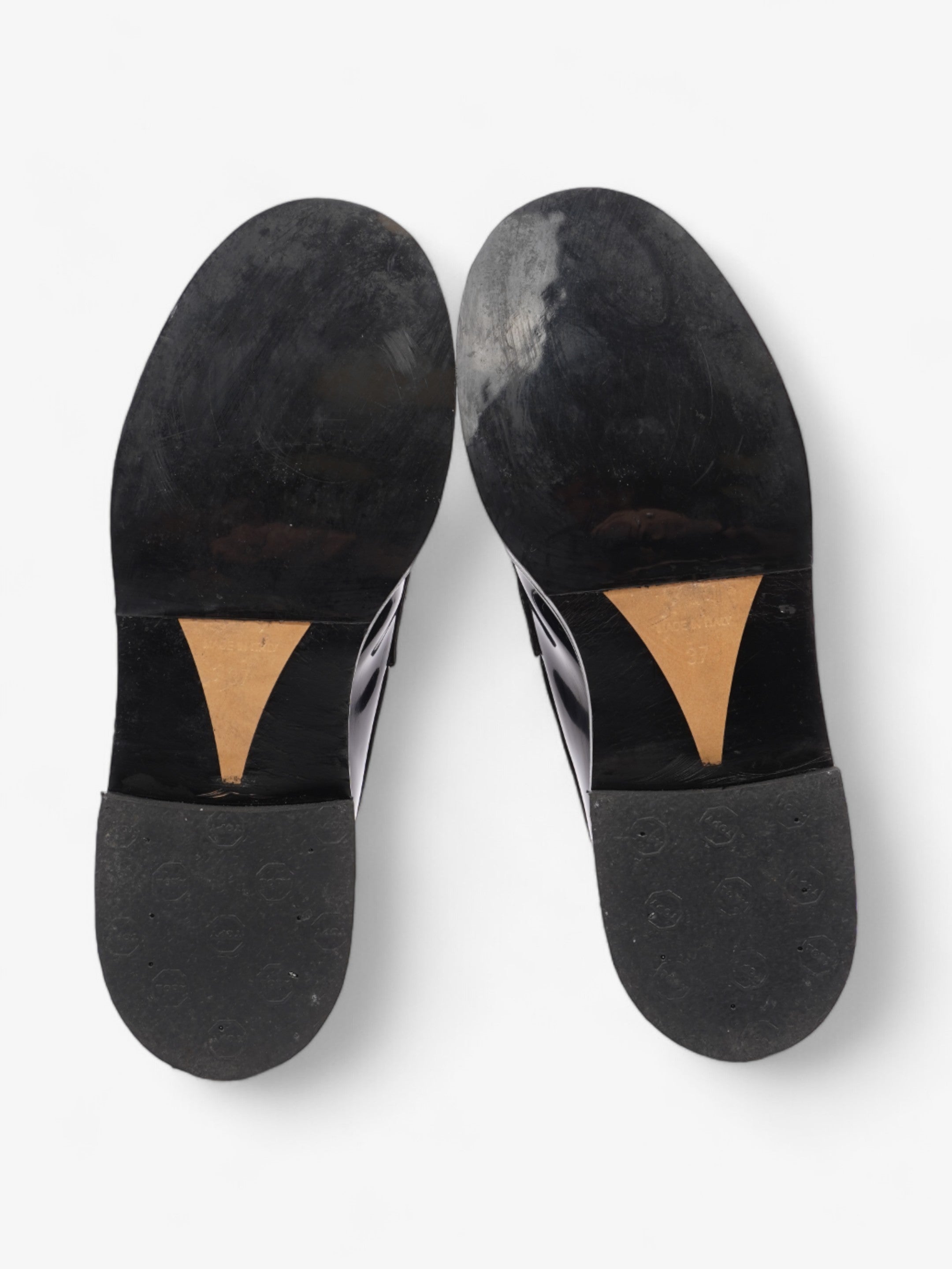 Chanel Chain Logo Loafers Black / Gold Leather EU 37 UK 4