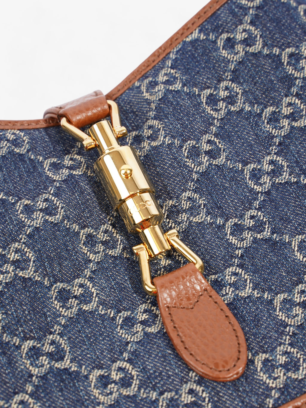 Gucci Jackie 1961 Blue / Brown Denim Small