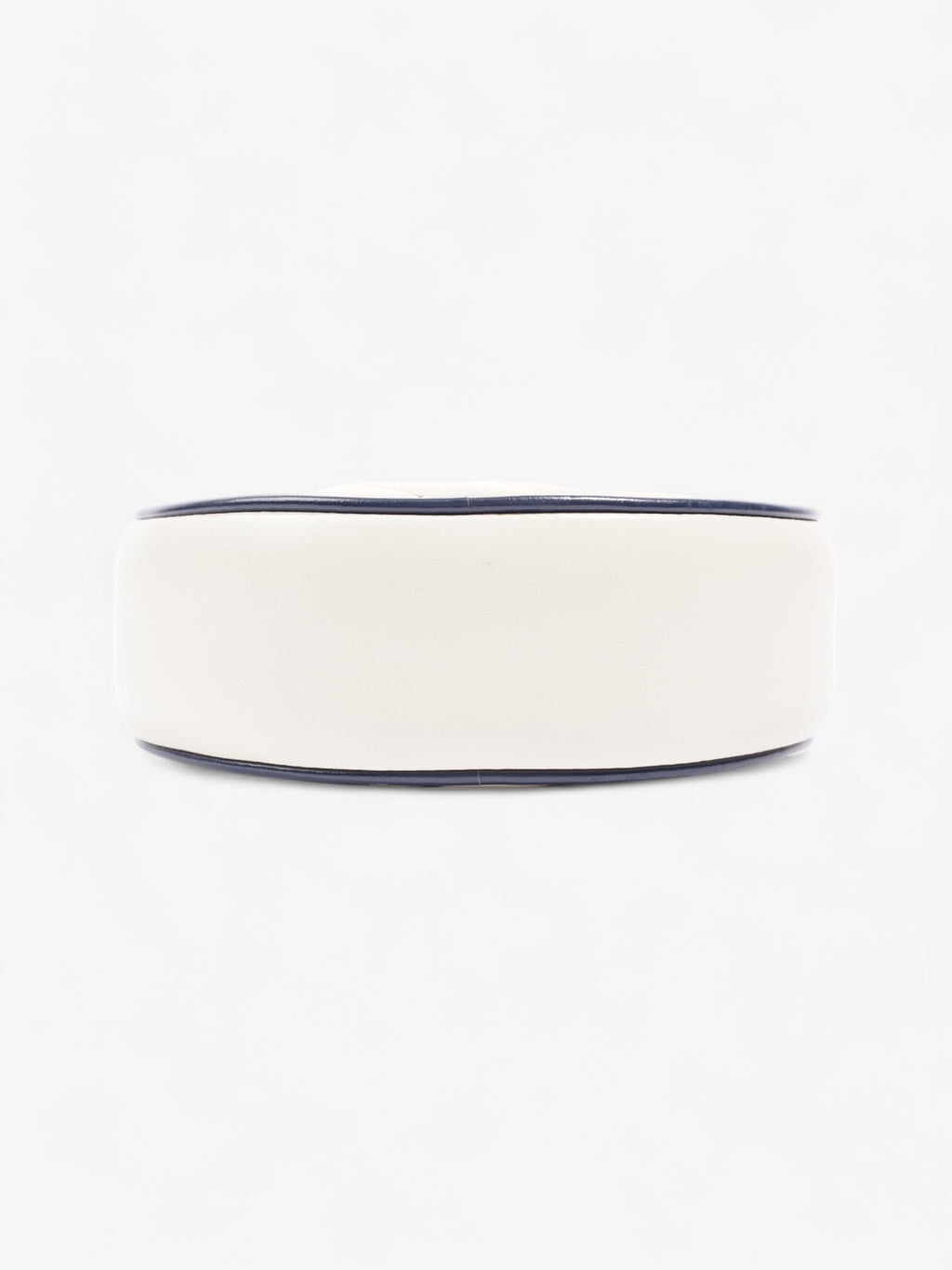 Gucci GG Marmont Round White / Navy Blue Matelasse Leather