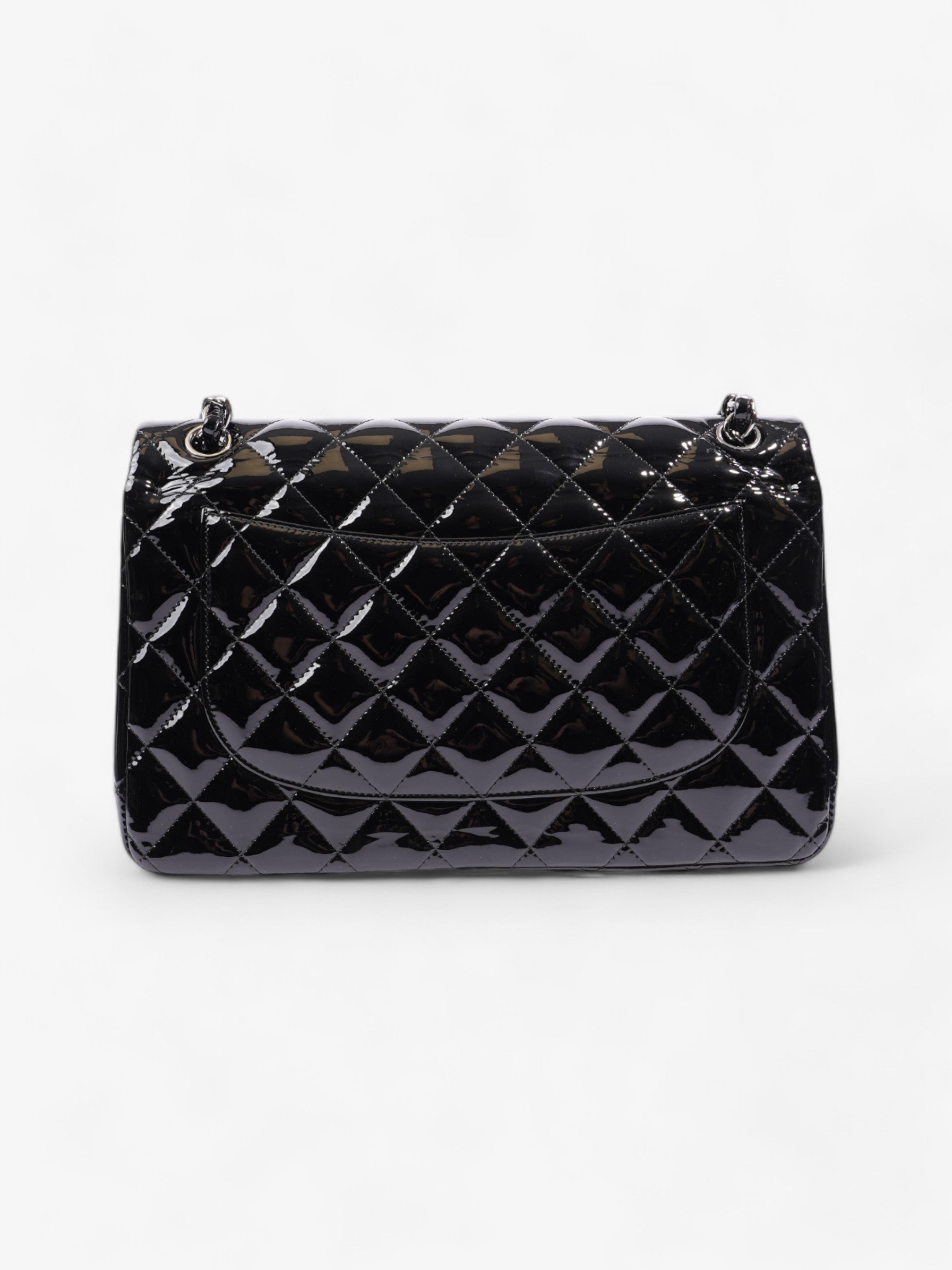 Chanel Classic Double Flap Black Patent Leather Jumbo