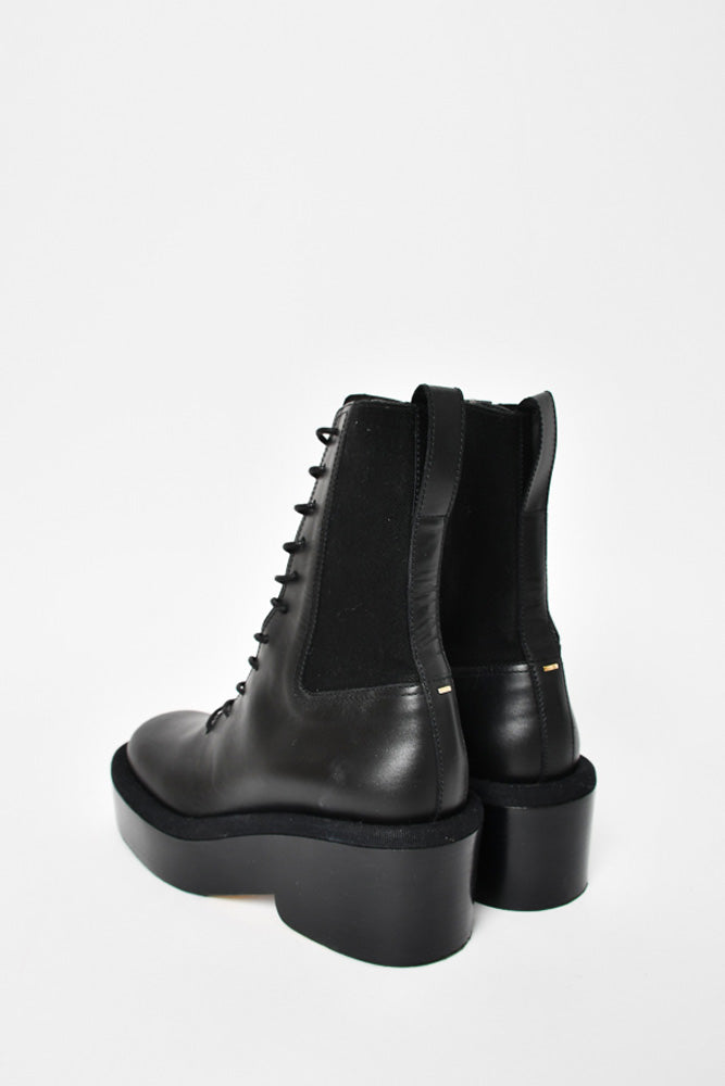 Nicholas Kirkwood Black Leather Platform Combat Boots Size 35