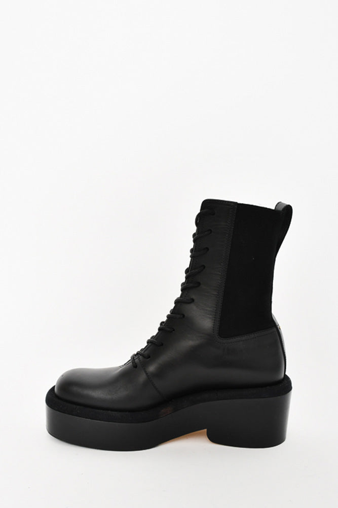Nicholas Kirkwood Black Leather Platform Combat Boots Size 35
