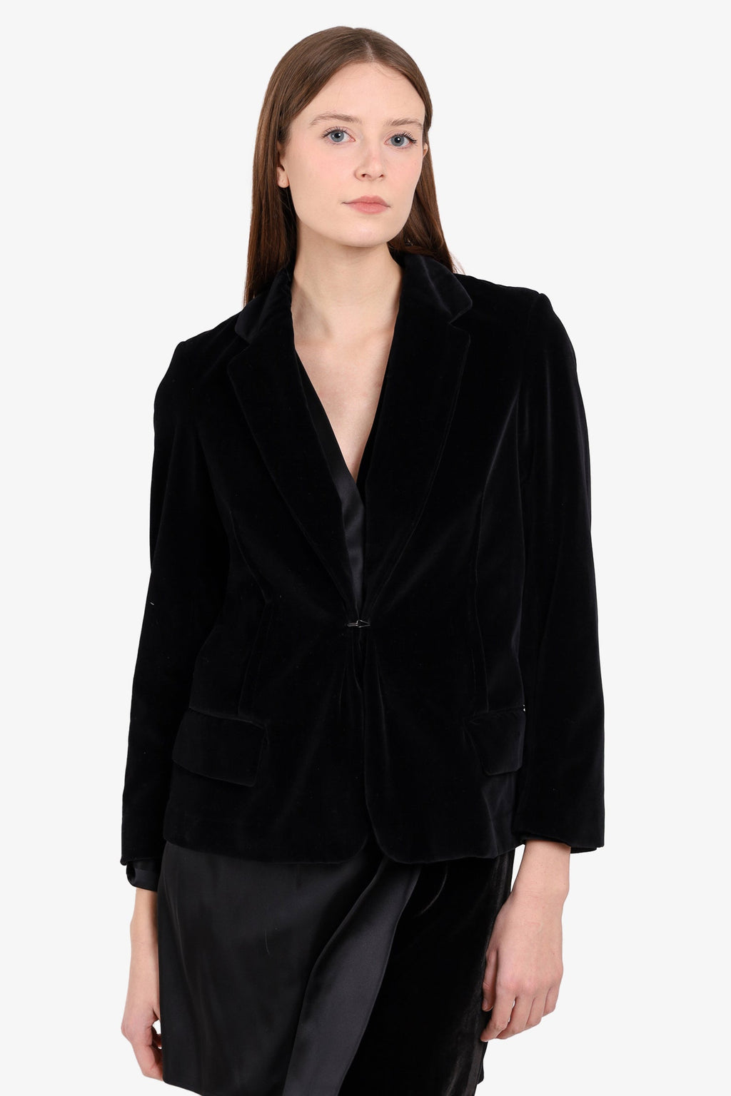 Nili Lotan Black Velvet Blazer Size 6