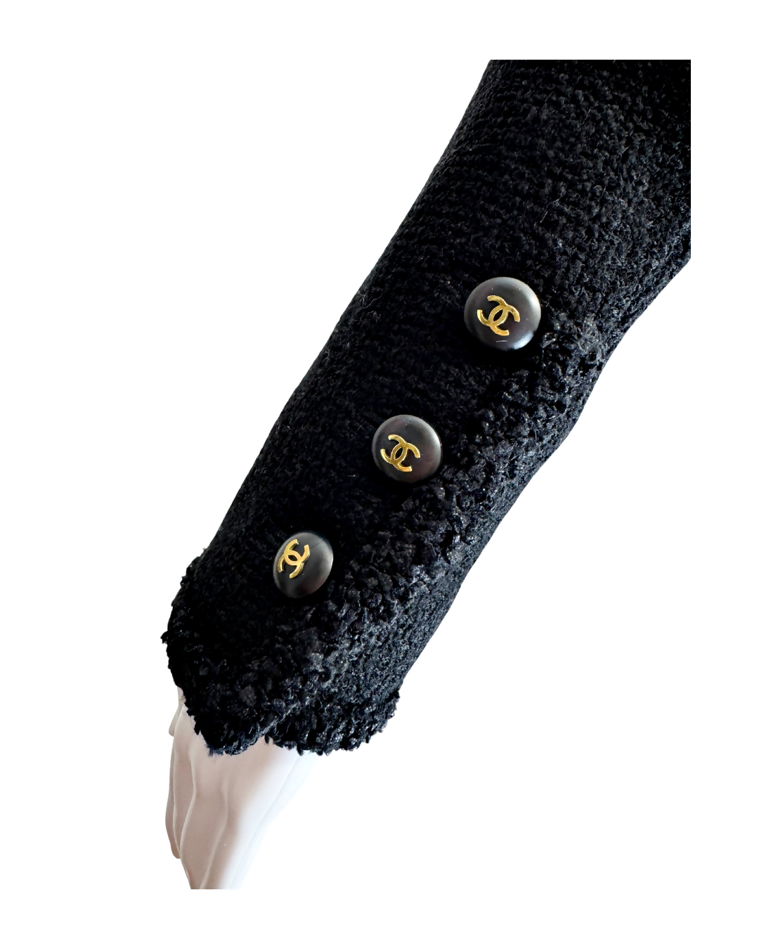 Chanel 95A Black Tweed Cropped Jacket