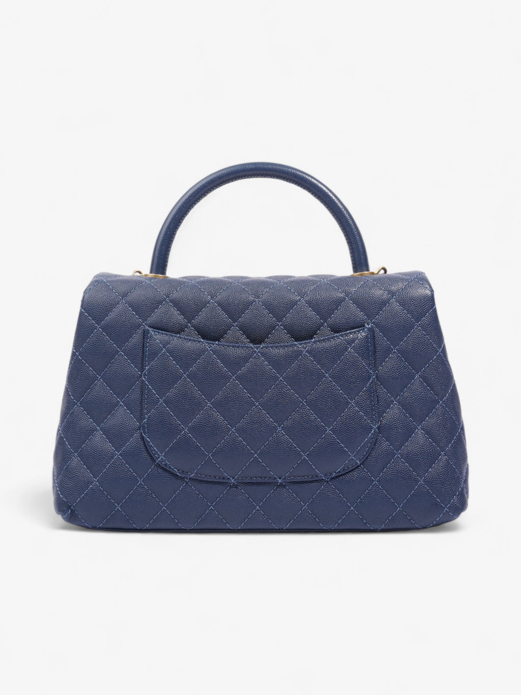 Chanel Coco Handle Flap Blue Caviar Leather Small