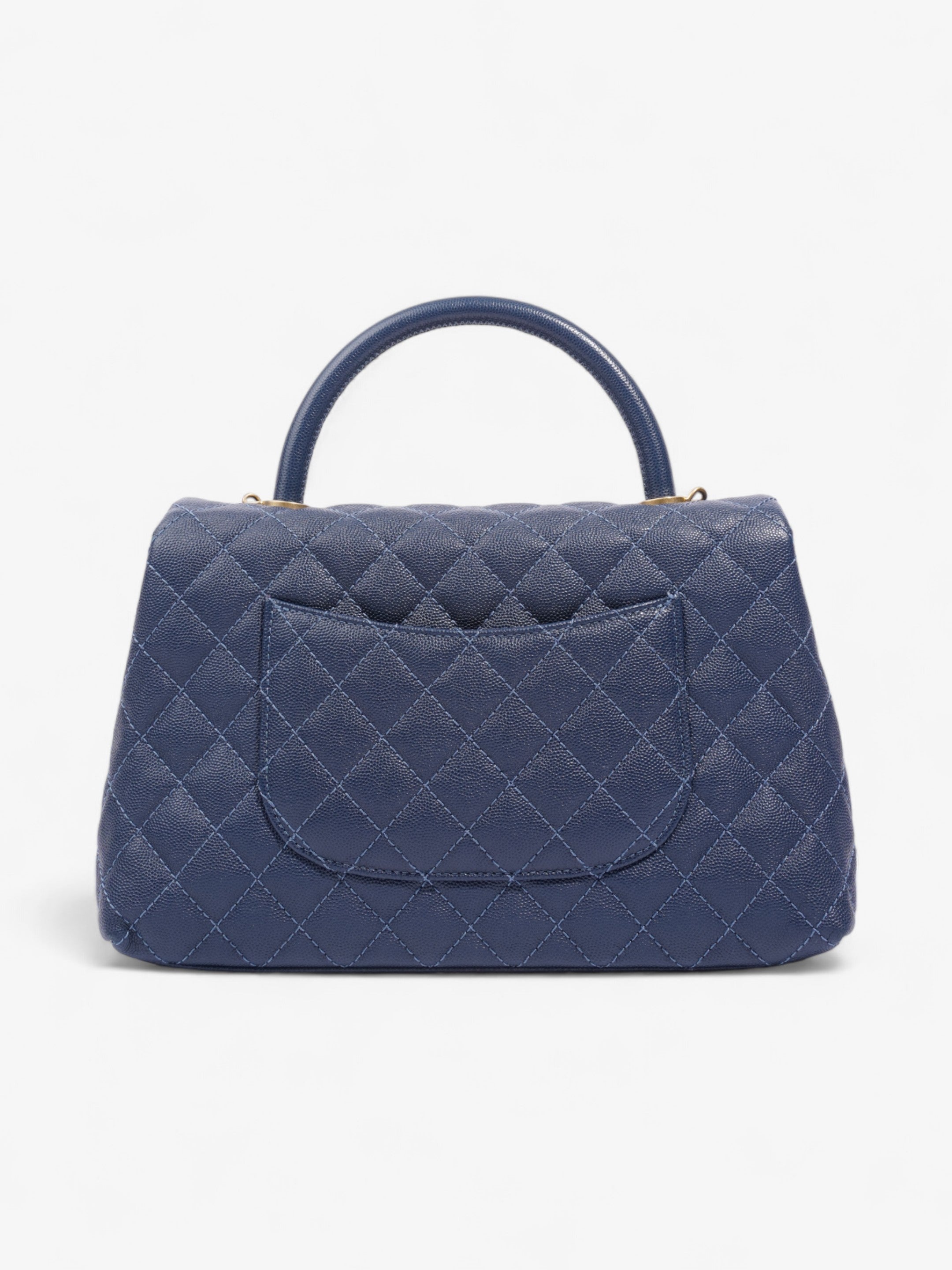 Chanel Coco Handle Flap Blue Caviar Leather Small