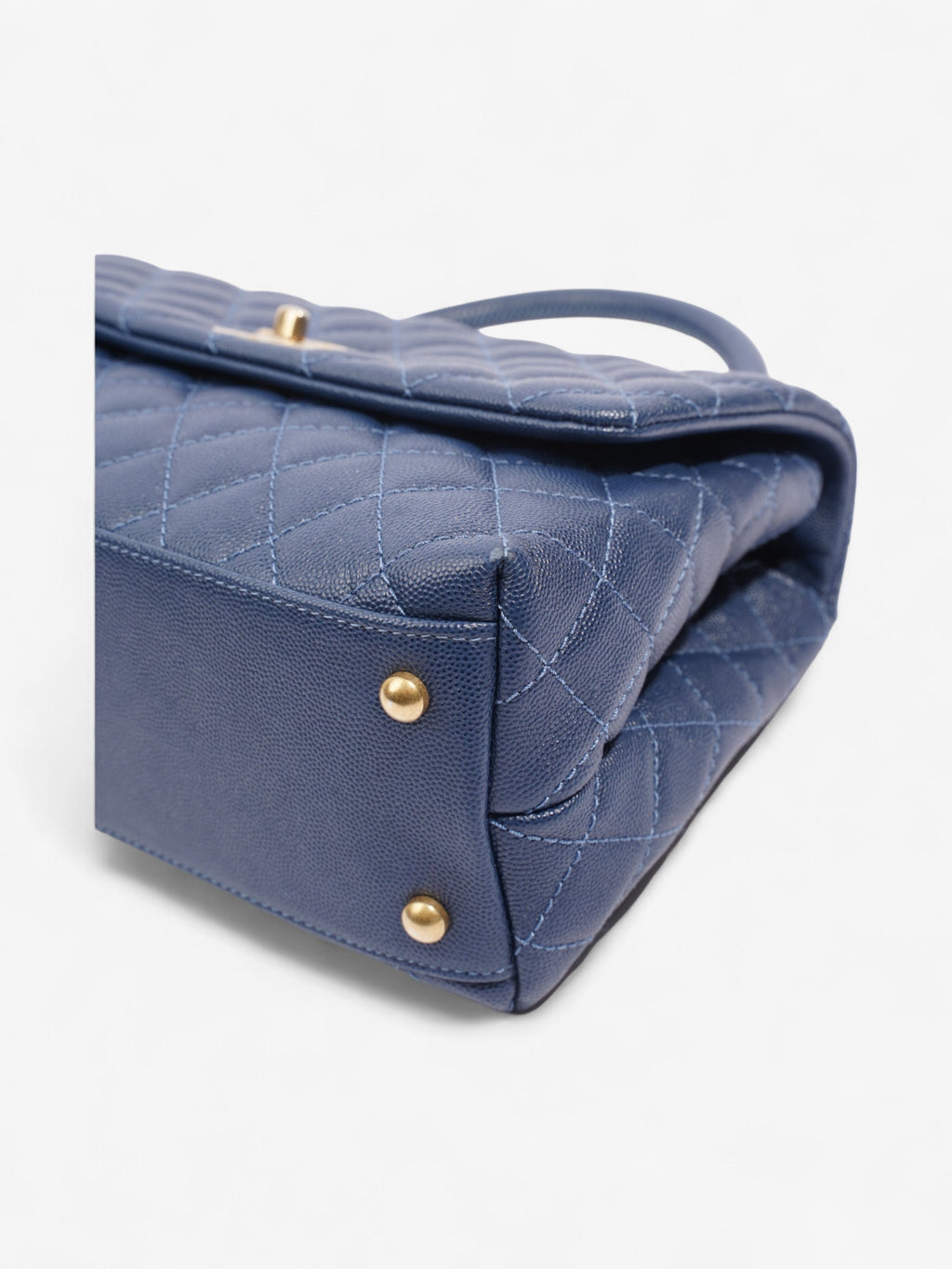 Chanel Coco Handle Flap Blue Caviar Leather Small