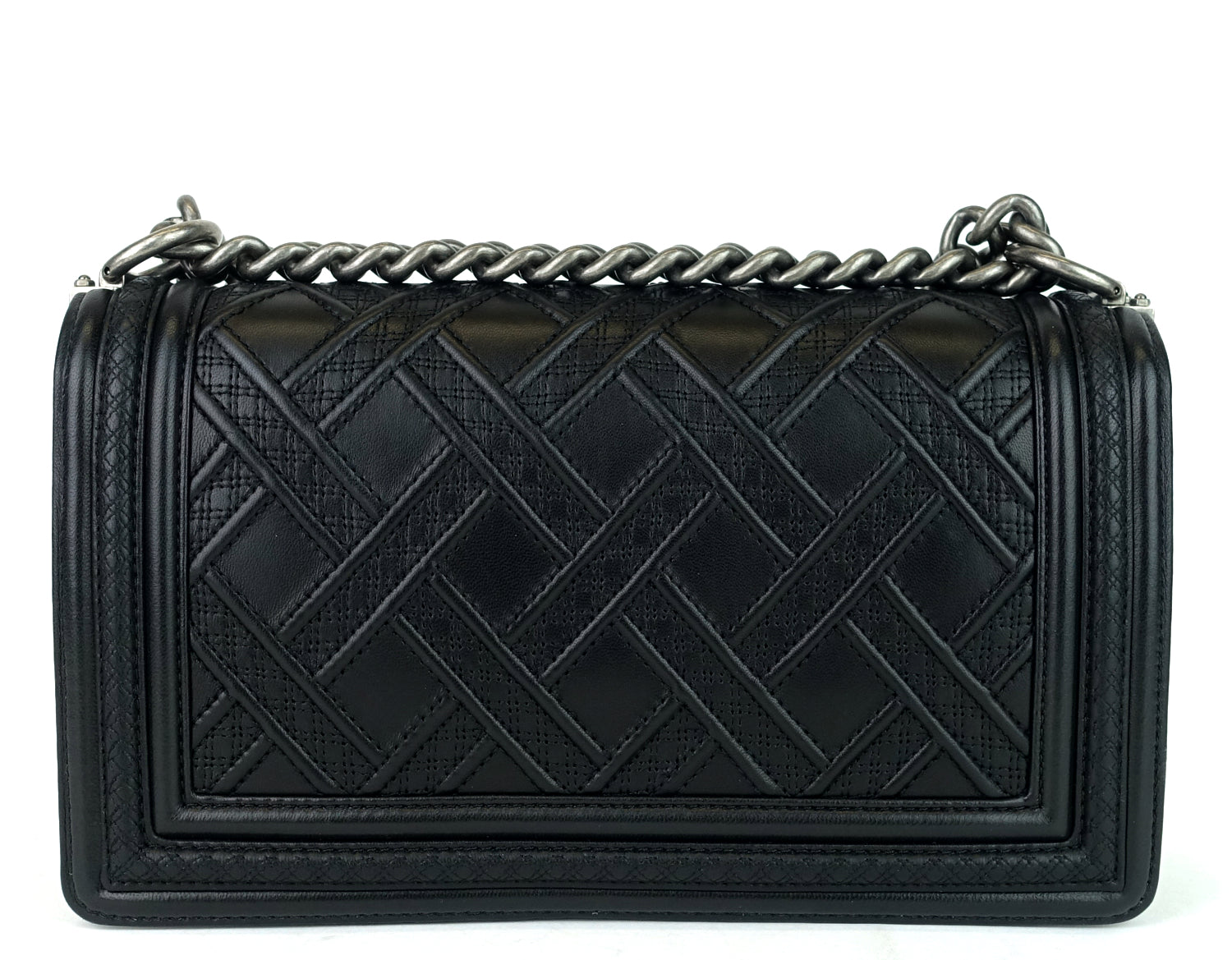 Chanel Boy Lattice Weave New Medium Leather Bag