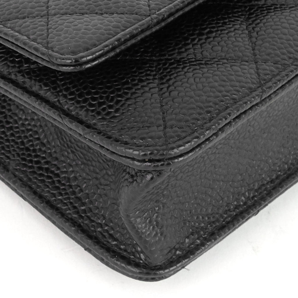 Chanel WOC Pebbled Caviar Leather Wallet on Chain Bag