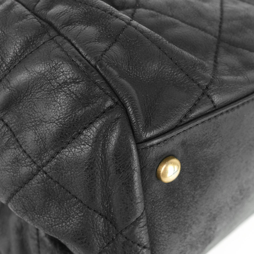 Chanel Chic Quilted Iridescent Calfskin Leather Bowling Bag