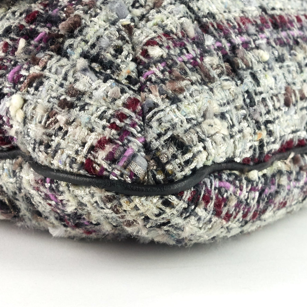 Chanel Floral Appliqué Tweed Messenger Bag