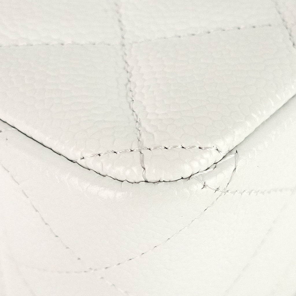Chanel Double Flap Quilted Caviar Leather Bag