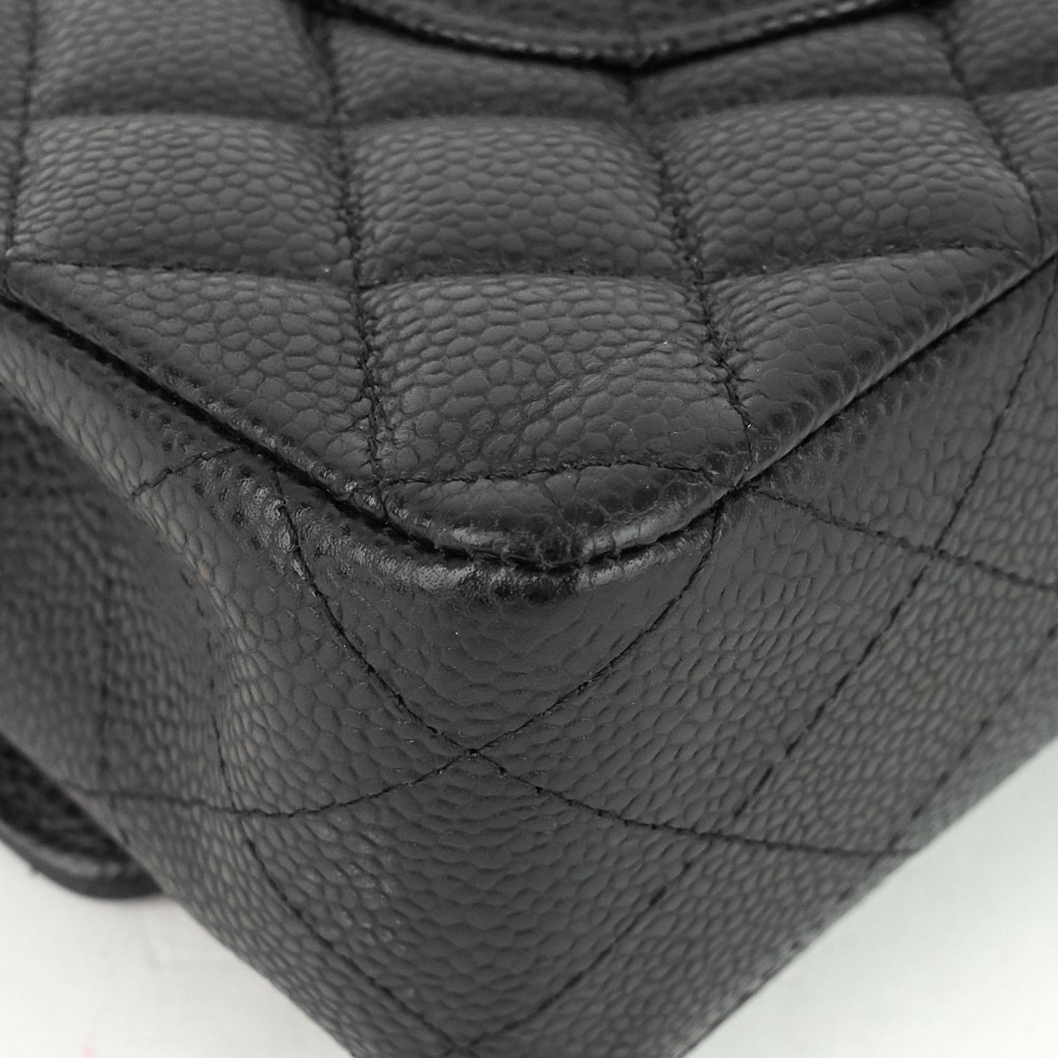 Chanel Double Flap Quilted Caviar Leather Bag