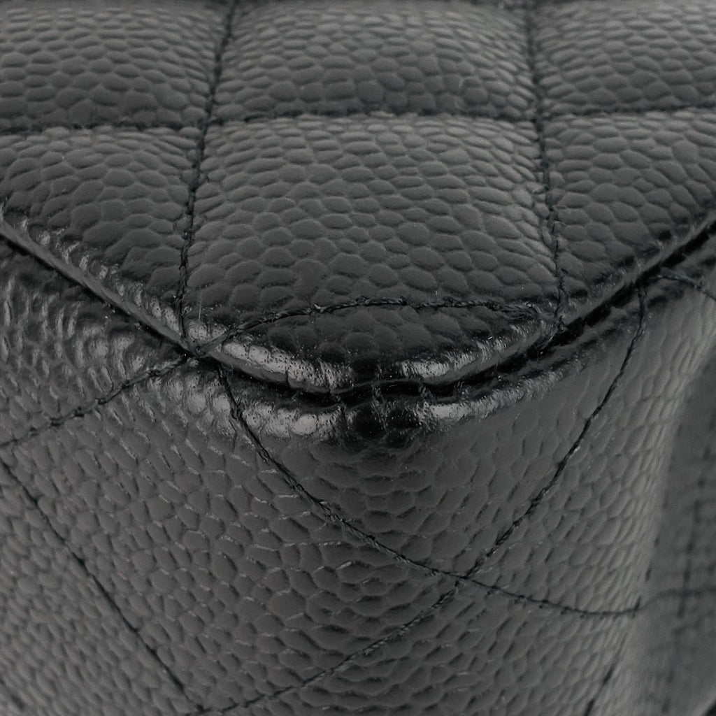 Chanel Double Flap Quilted Caviar Leather Bag