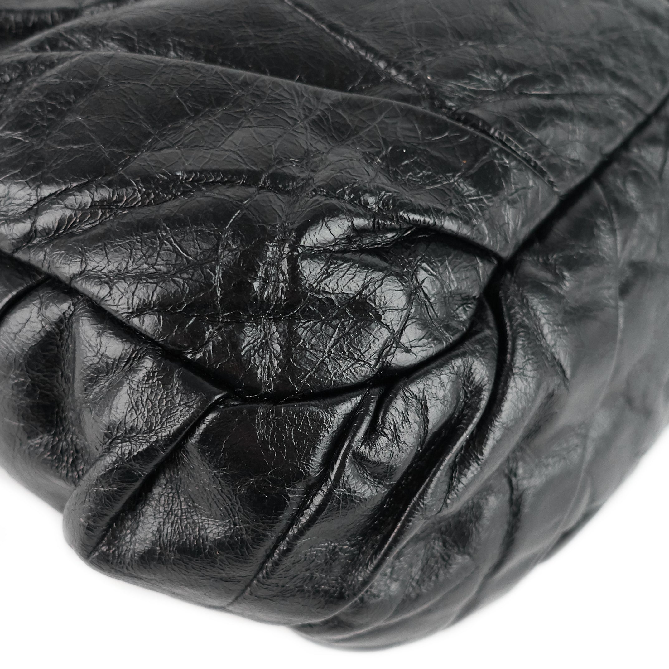 Chanel Twisted Flap Maxi Glazed Calfskin Leather Bag