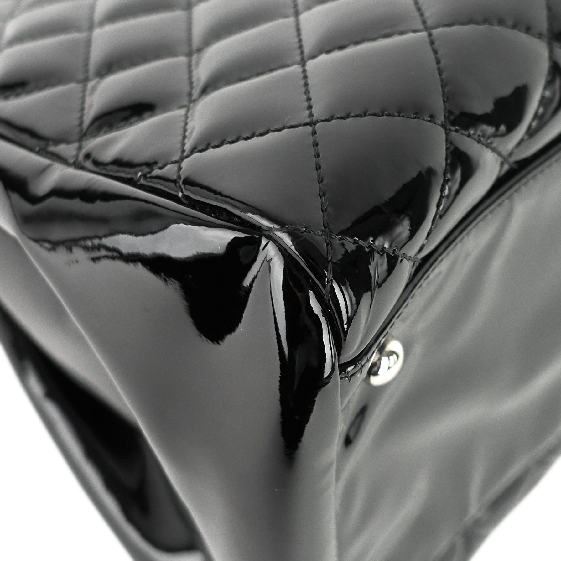 Chanel Just Mademoiselle Large Patent Leather Bag