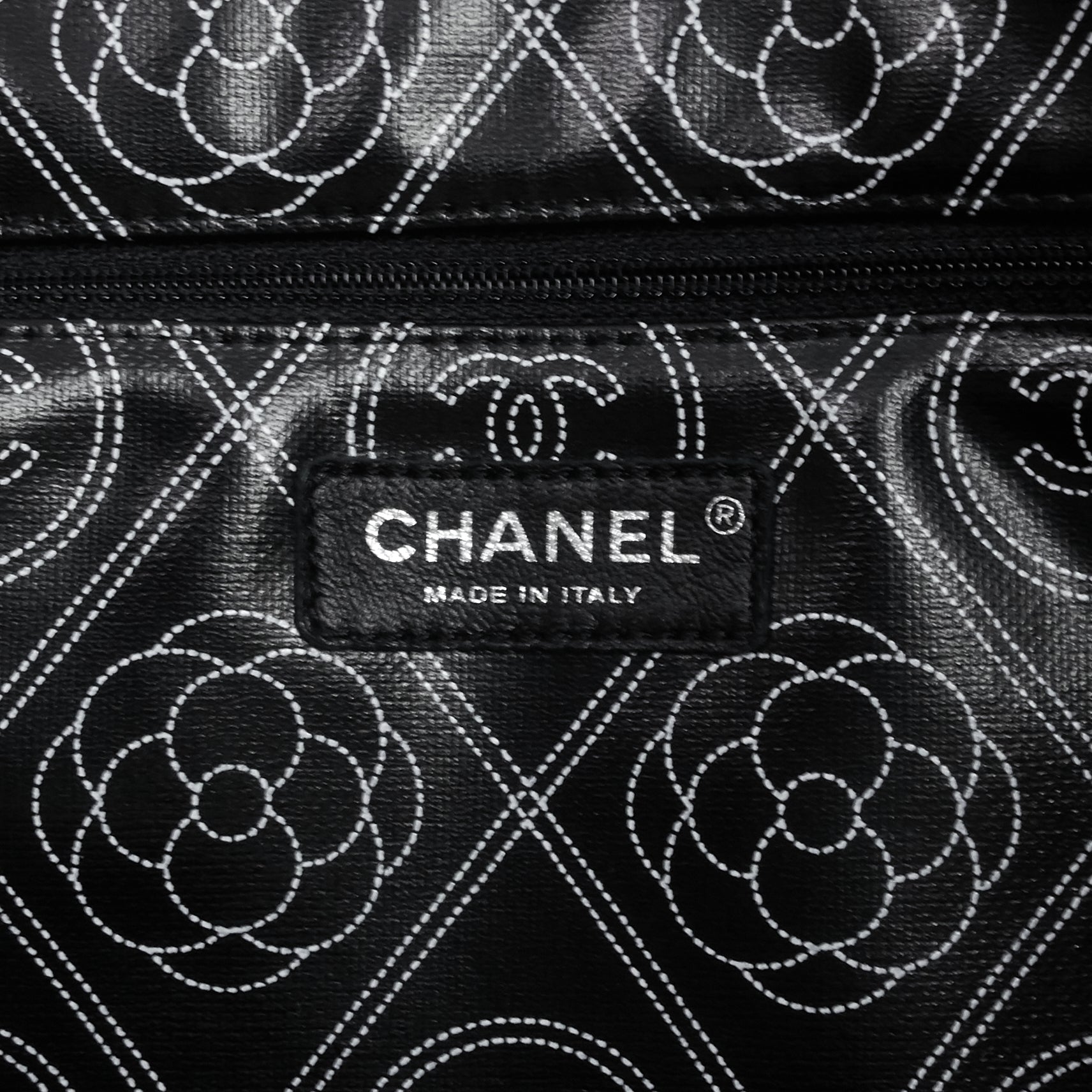 Chanel Coated Canvas Camellia Large Shopping Tote Bag