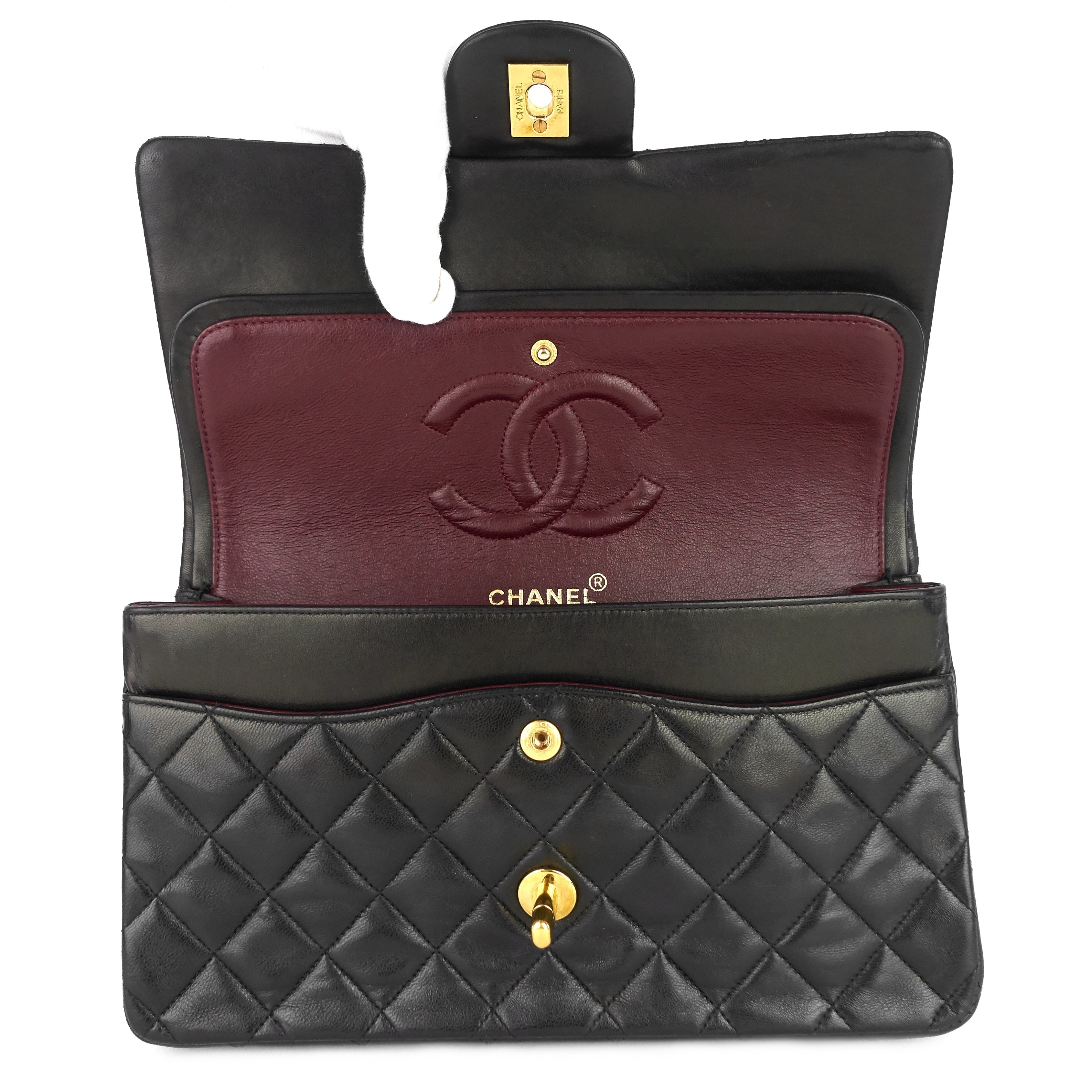 Chanel Double Flap Quilted Lambskin Leather Bag