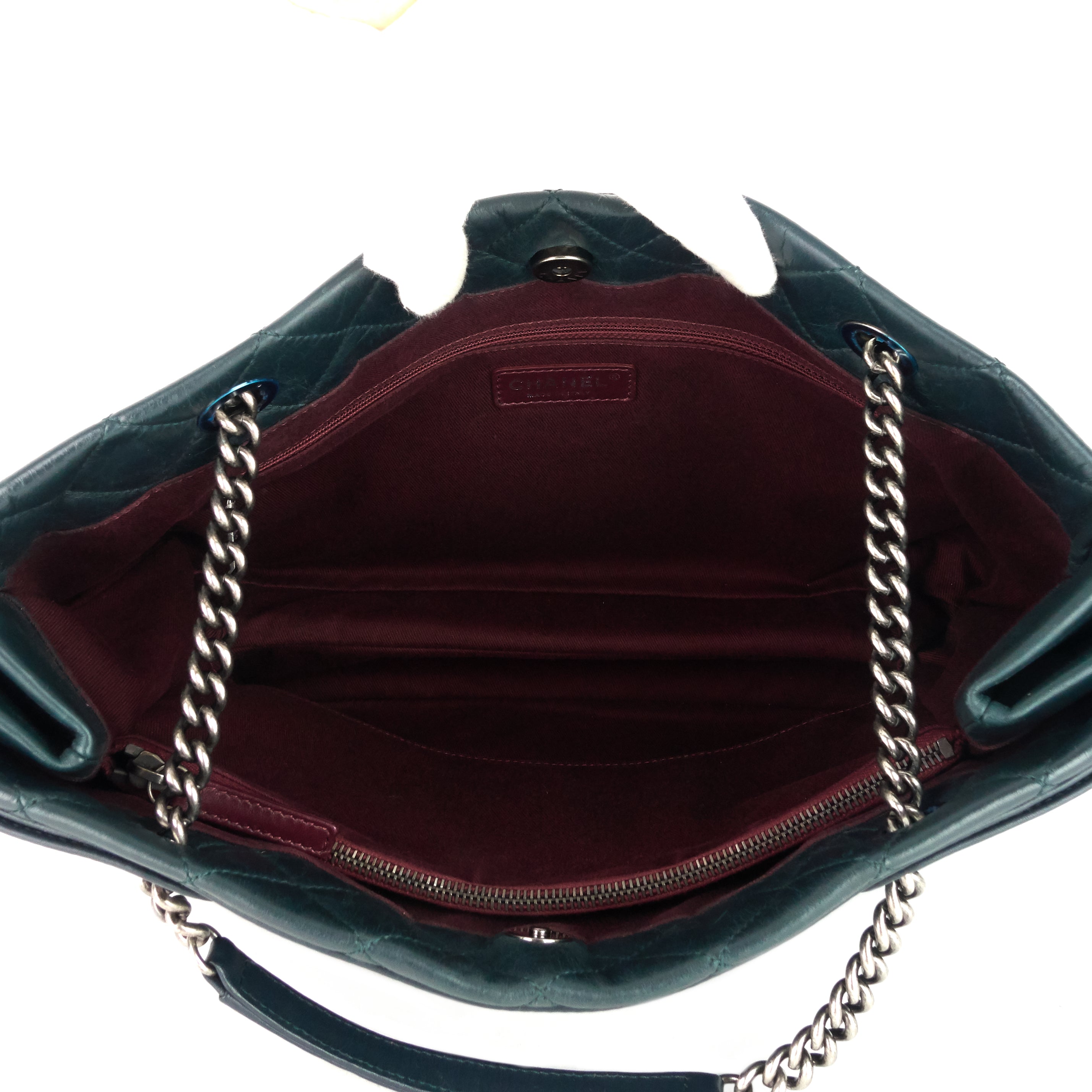 Chanel Glazed Calfskin Leather Shopping Tote Bag