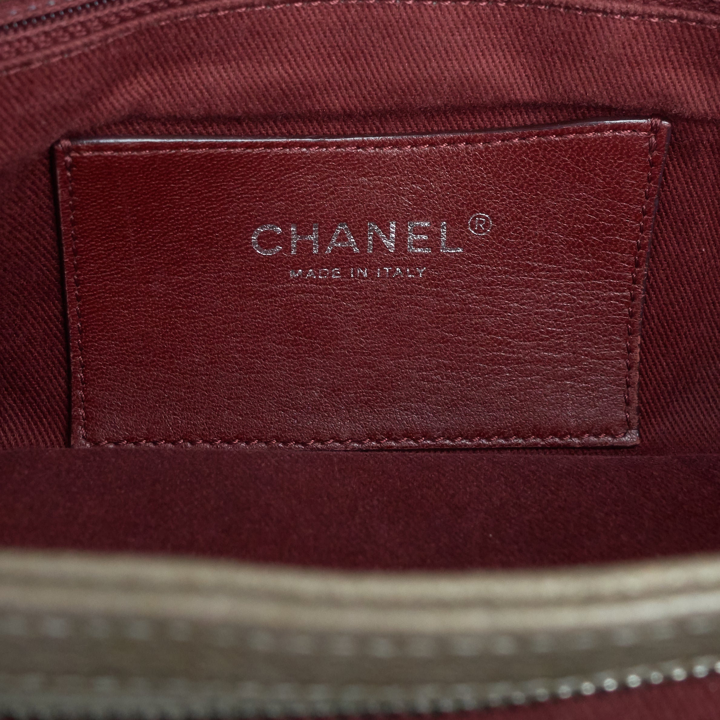 Chanel Just Mademoiselle Medium Caviar Leather Bowler Bag
