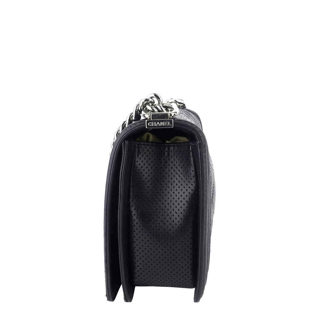 Chanel Perforated Lambskin Leather New Medium Boy Bag