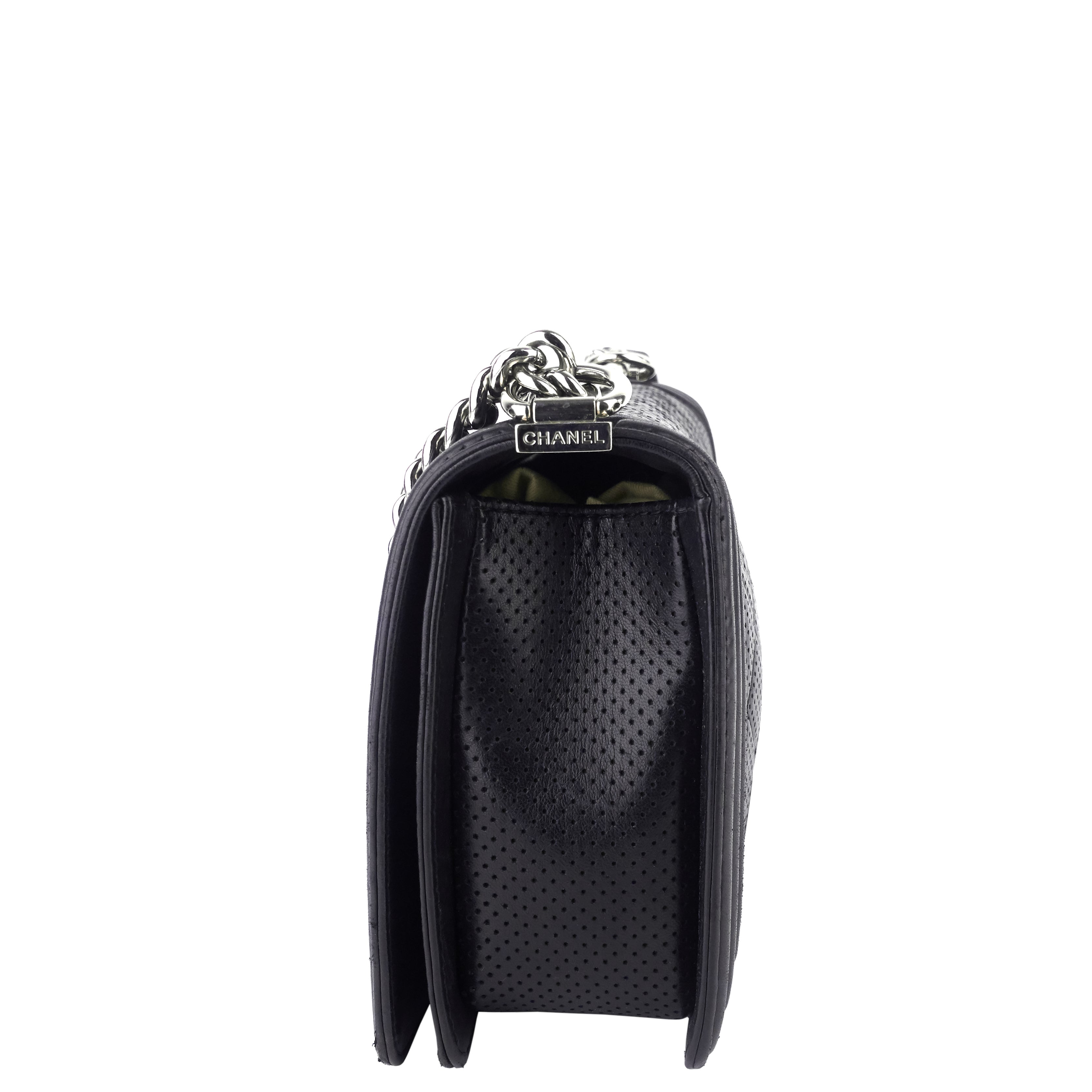 Chanel Perforated Lambskin Leather New Medium Boy Bag