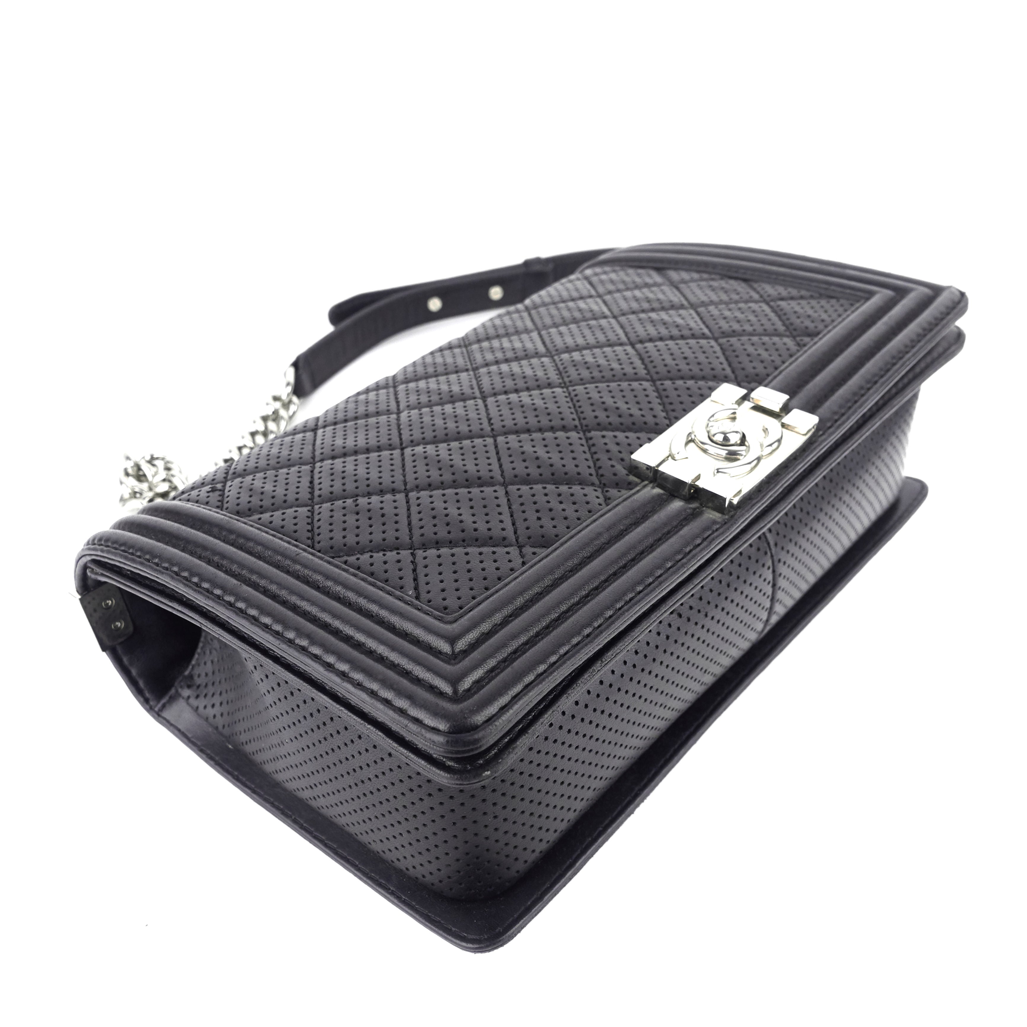 Chanel Perforated Lambskin Leather New Medium Boy Bag