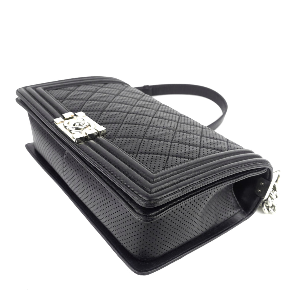 Chanel Perforated Lambskin Leather New Medium Boy Bag