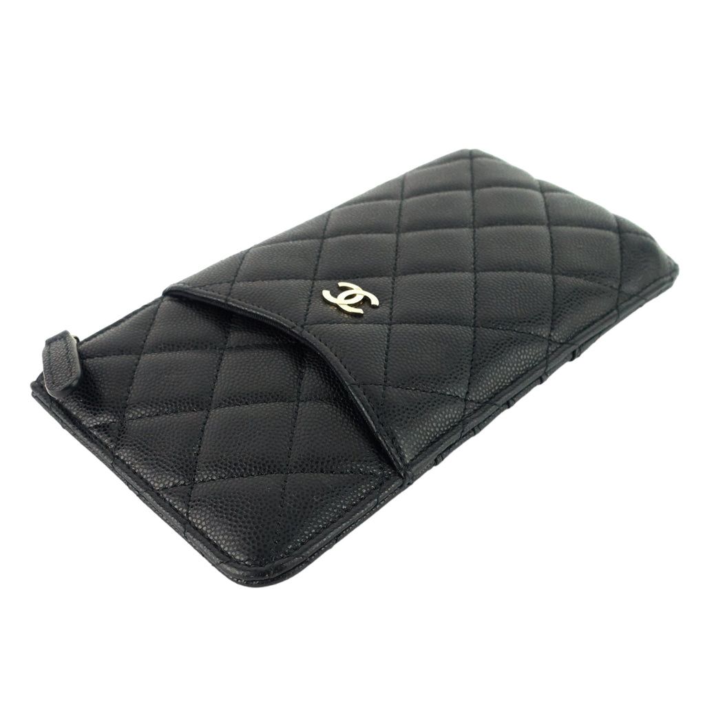 Chanel Quilted Caviar Leather Classic Flat Wallet