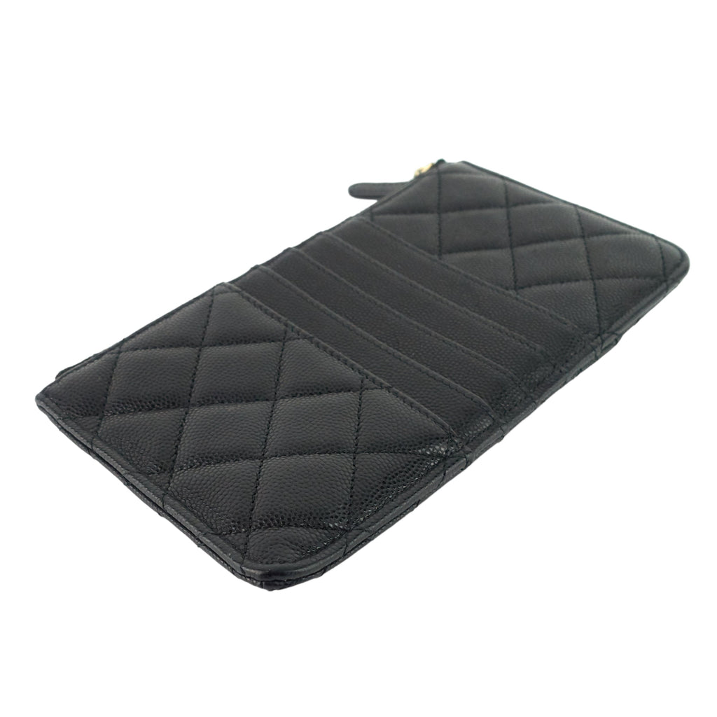 Chanel Quilted Caviar Leather Classic Flat Wallet