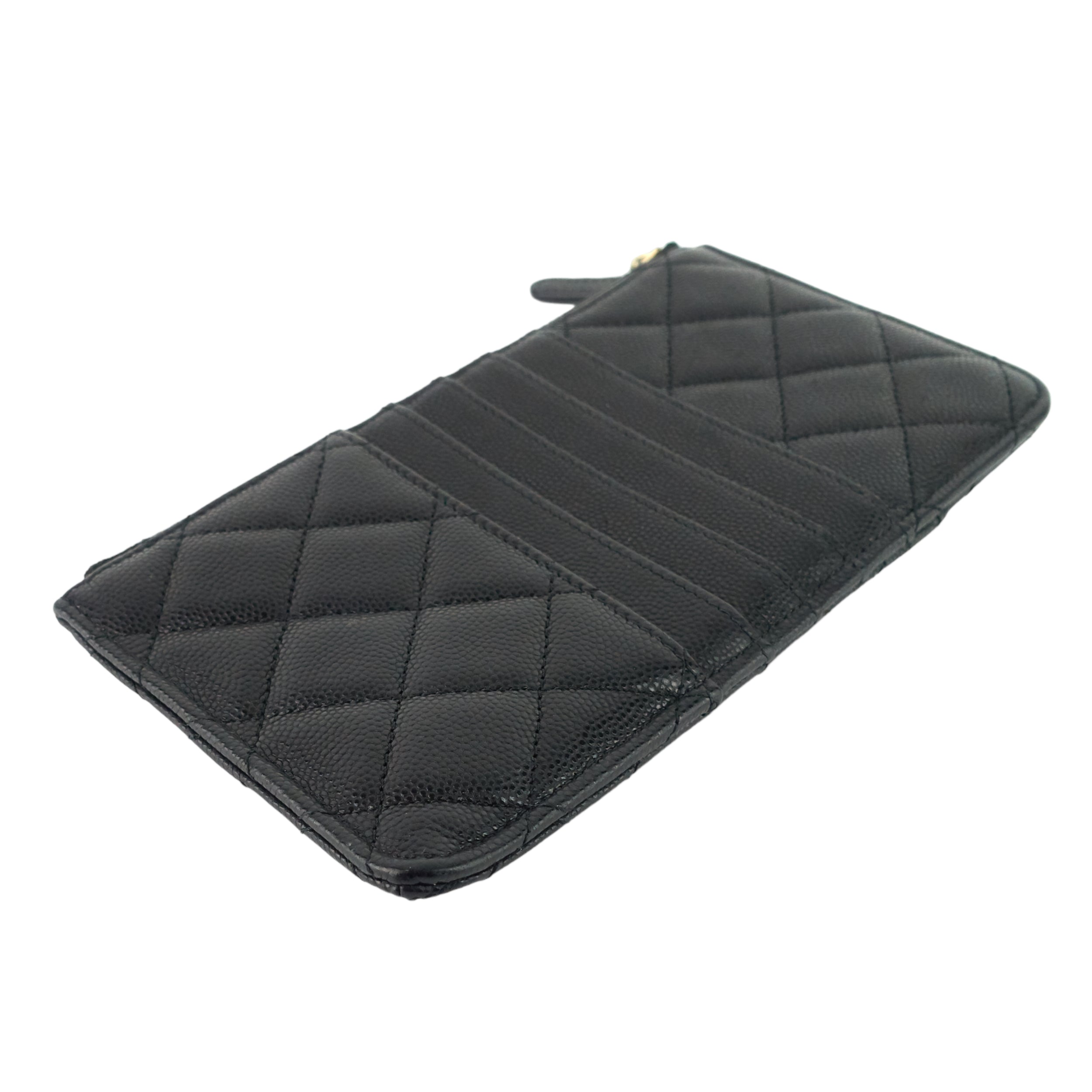 Chanel Quilted Caviar Leather Classic Flat Wallet