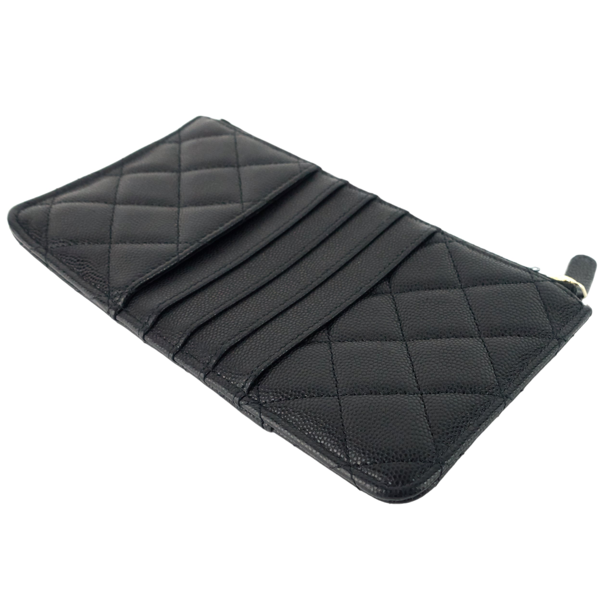 Chanel Quilted Caviar Leather Classic Flat Wallet