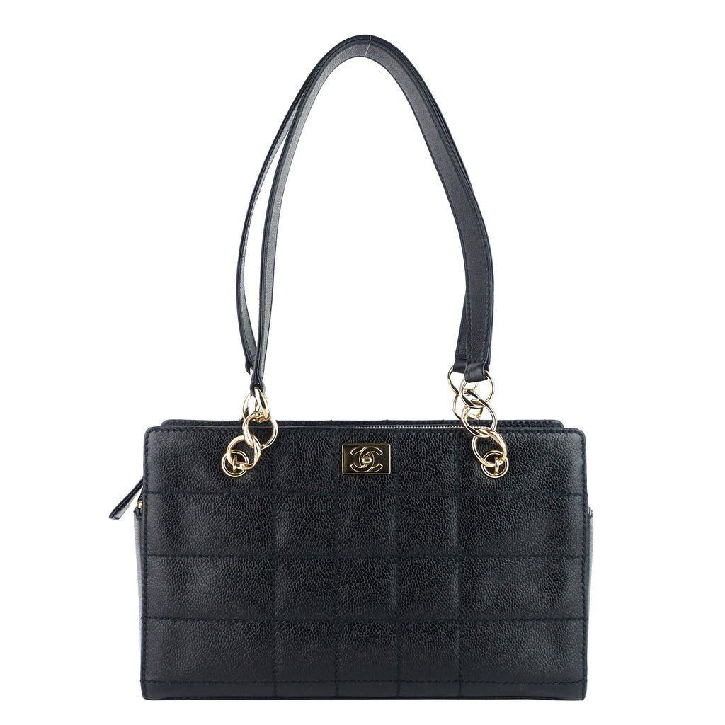 Chanel Chocolate Bar Caviar Leather Shoulder Bag