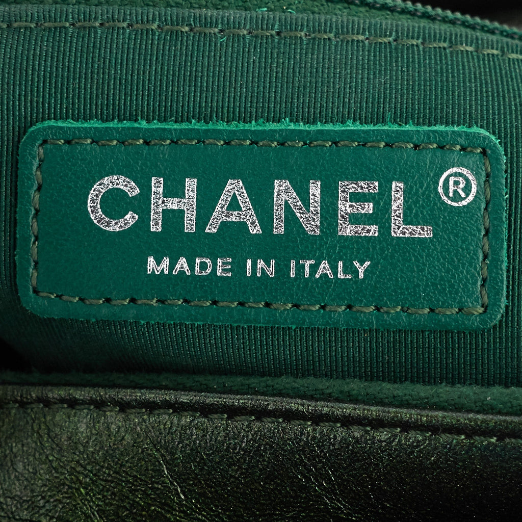 Chanel Gabrielle Small Chevron Metallic Leather Hobo Bag