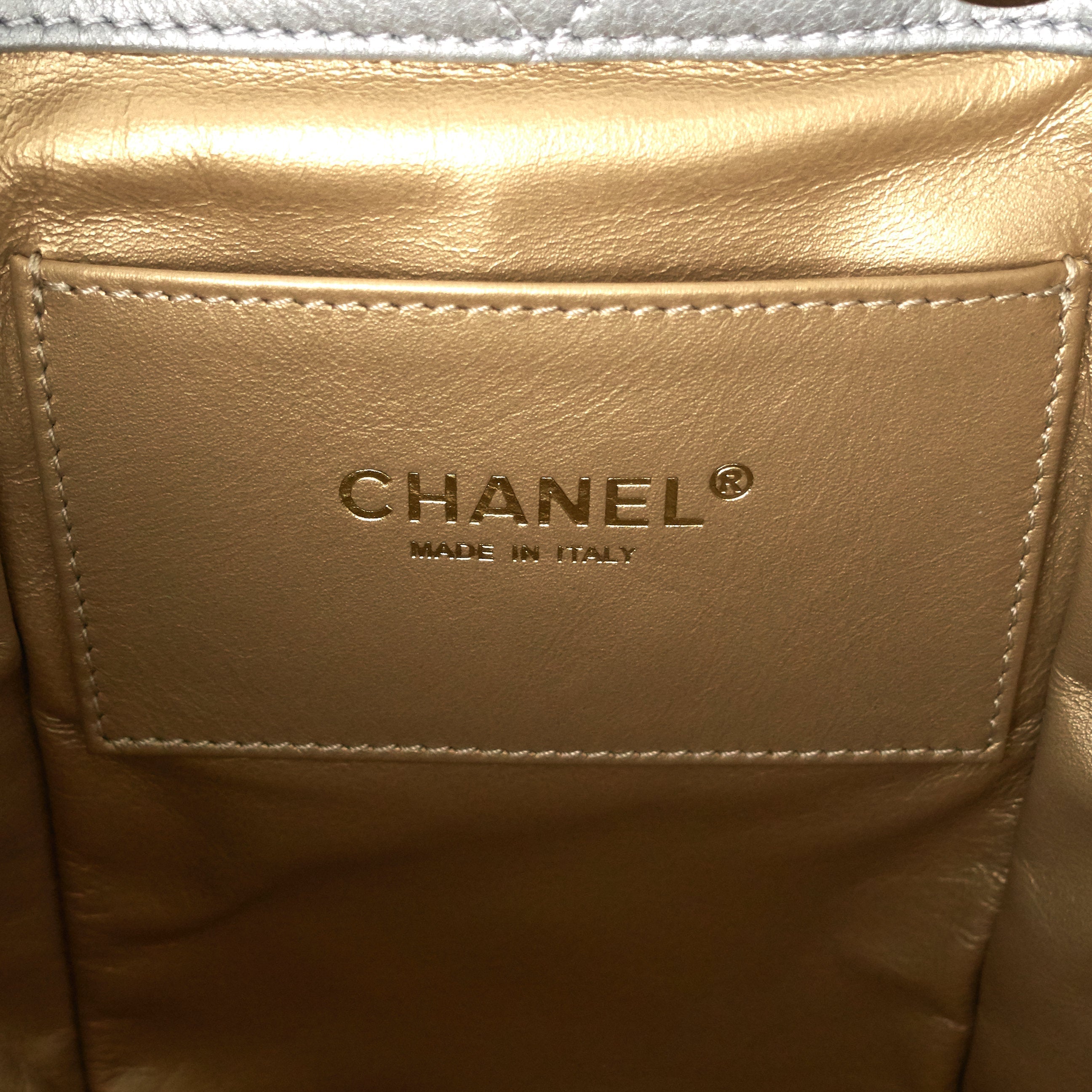 Chanel CC Lambskin Leather Chain Flap Backpack