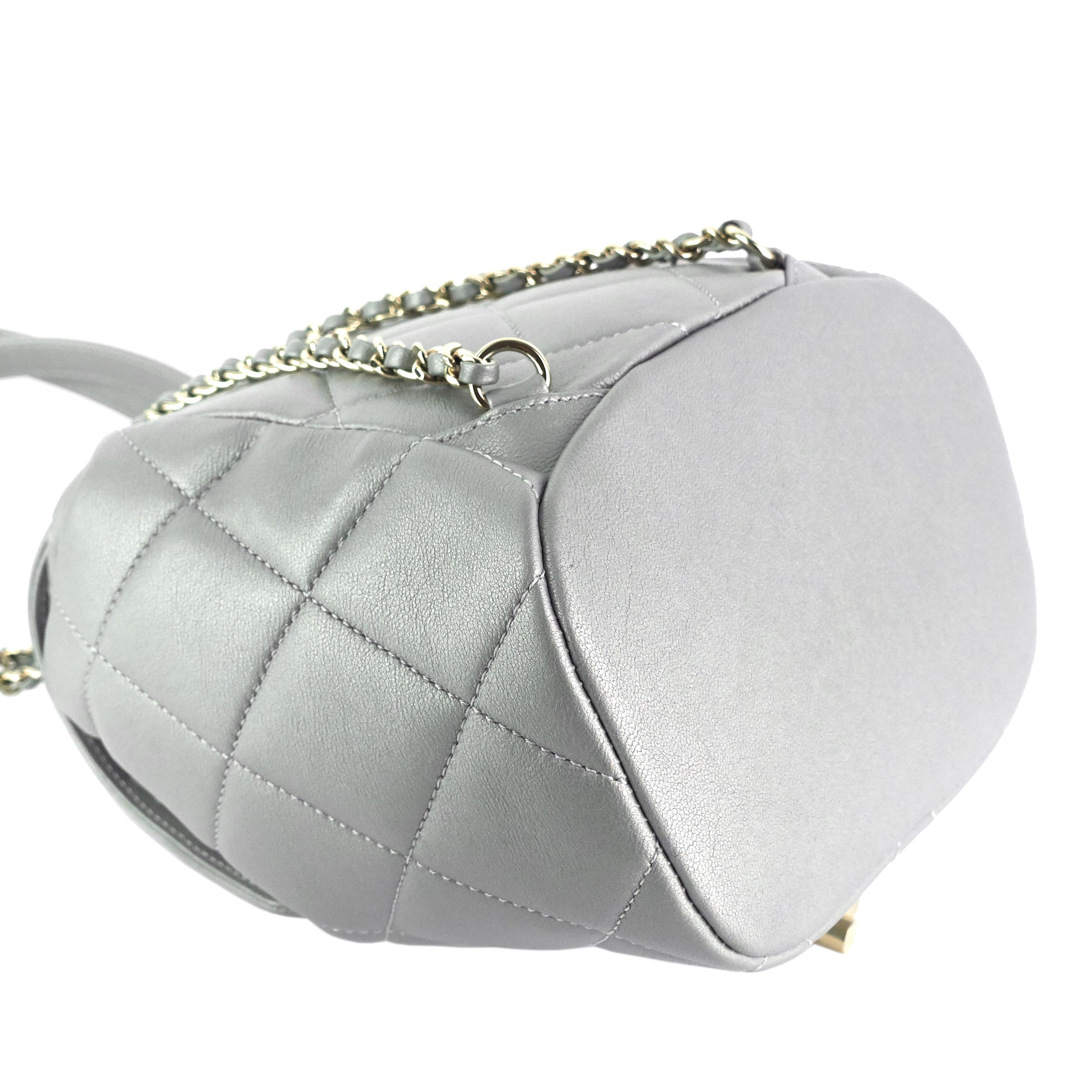 Chanel CC Lambskin Leather Chain Flap Backpack