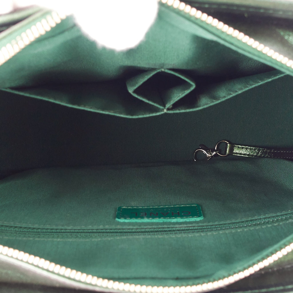 Chanel Gabrielle Medium Chevron Metallic Leather Hobo Bag