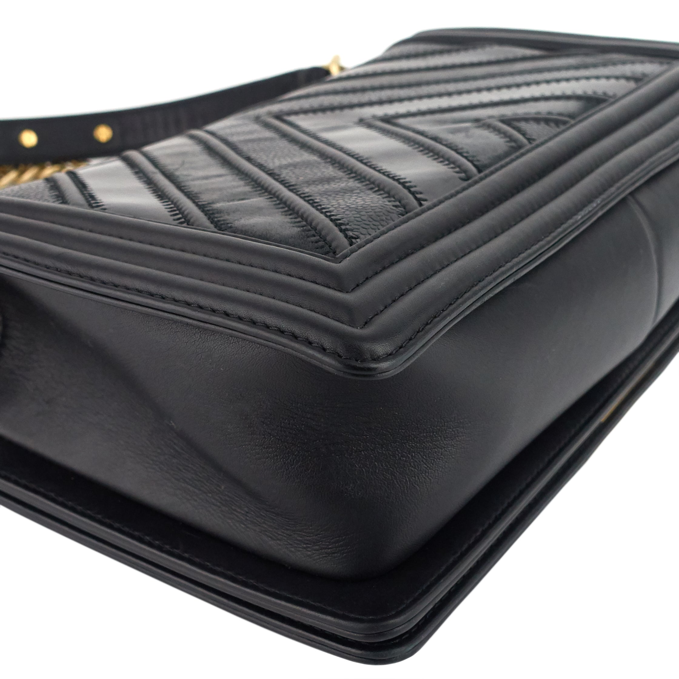 Chanel Boy Chevron Mixed Leather New Medium Bag