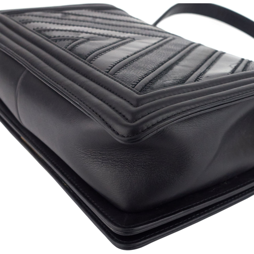 Chanel Boy Chevron Mixed Leather New Medium Bag