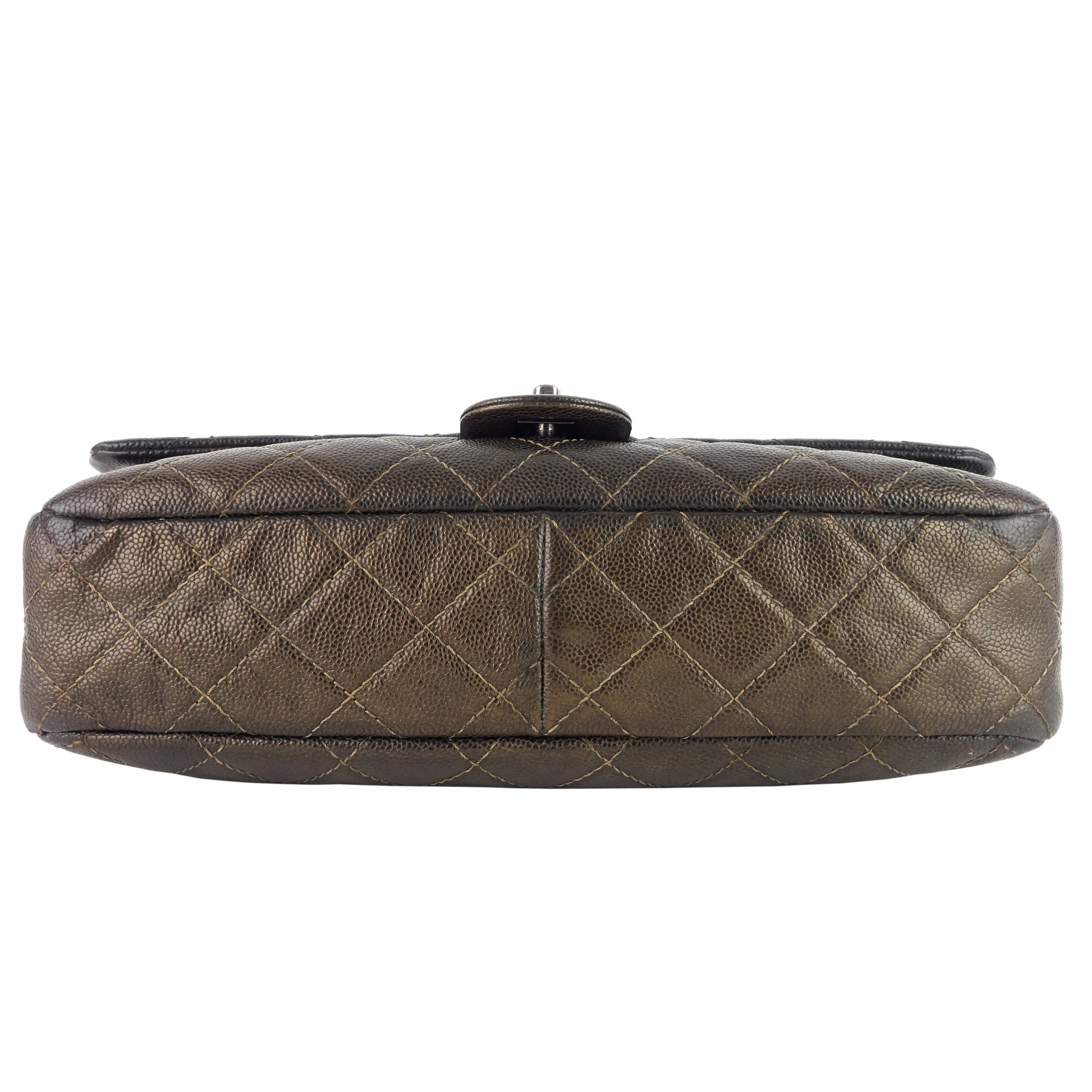 Chanel Easy Flap Jumbo Caviar Leather Shoulder Bag