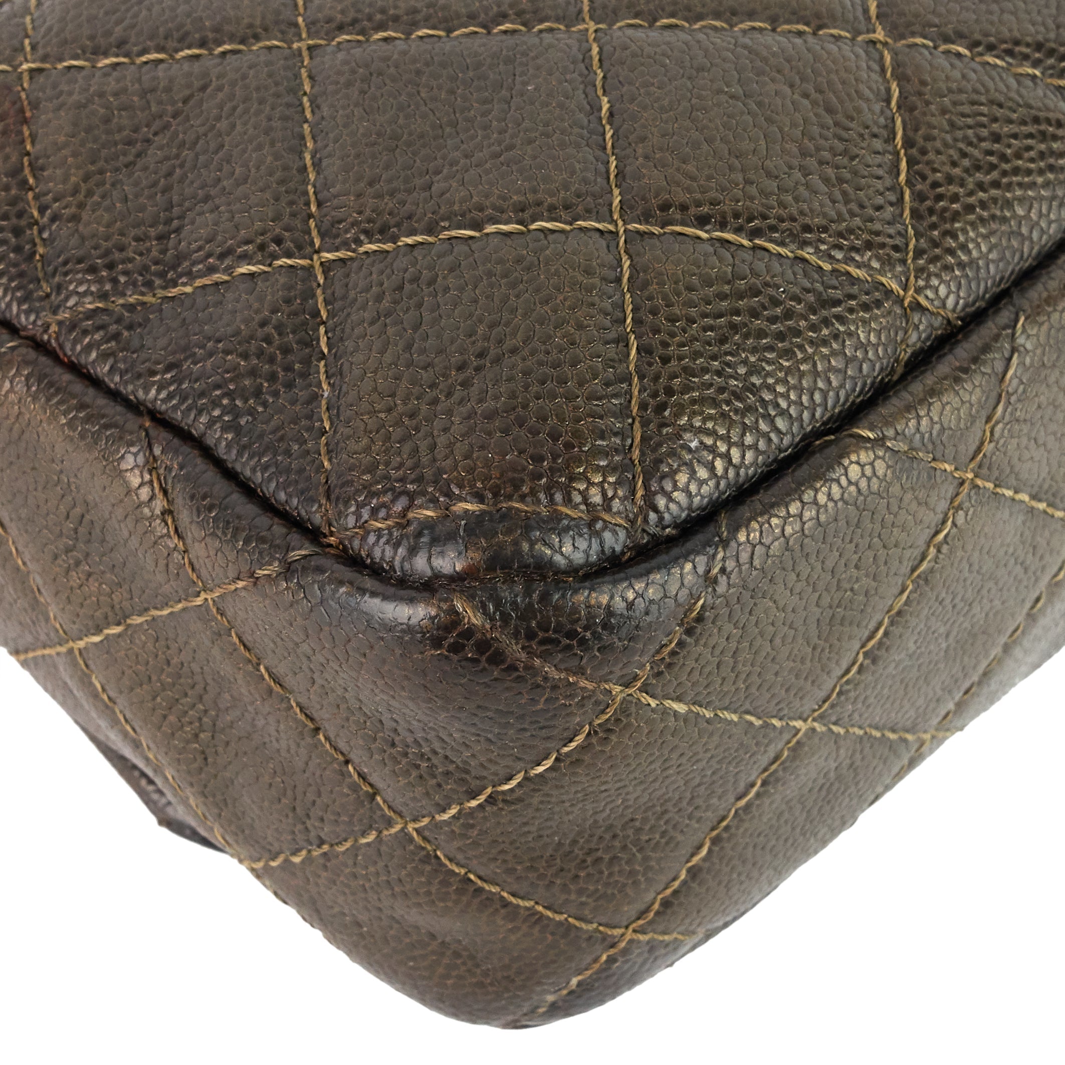 Chanel Easy Flap Jumbo Caviar Leather Shoulder Bag