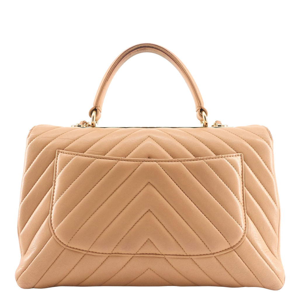 Chanel Trendy CC Chevron Medium Top Handle Leather Bag