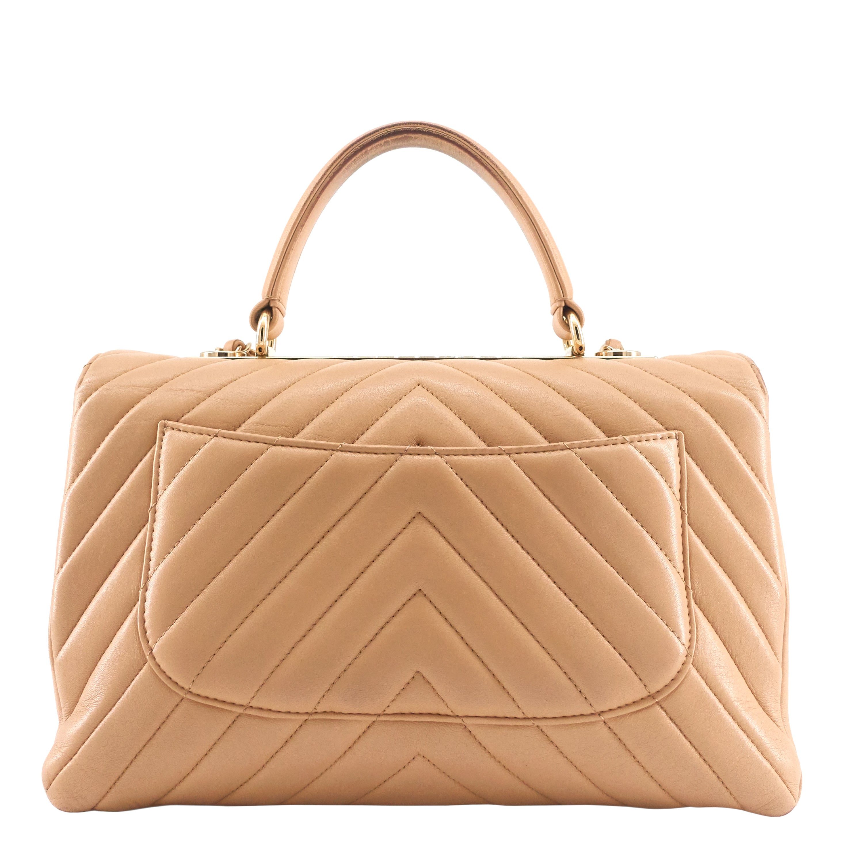 Chanel Trendy CC Chevron Medium Top Handle Leather Bag