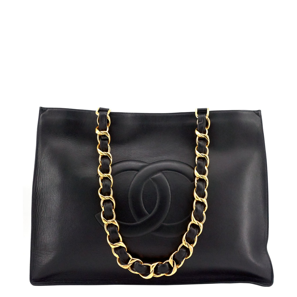 Chanel CC Chain XL Calfskin Leather Tote Bag
