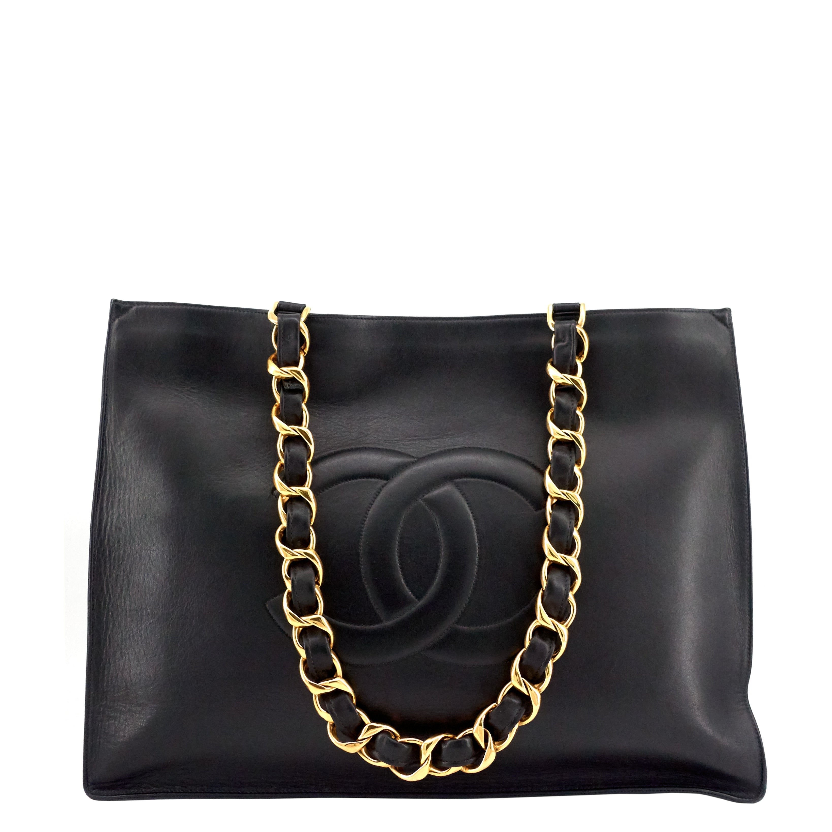 Chanel CC Chain XL Calfskin Leather Tote Bag