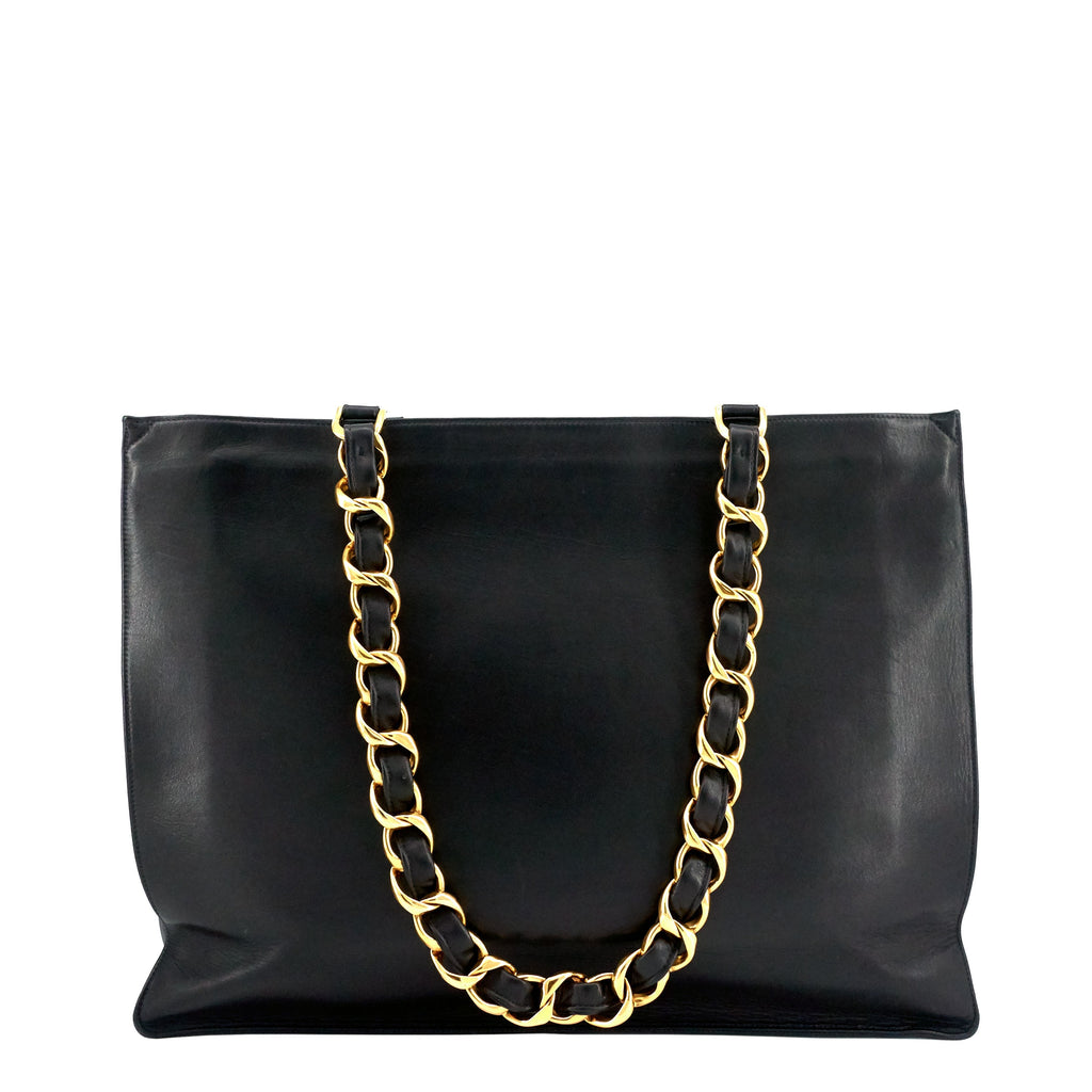 Chanel CC Chain XL Calfskin Leather Tote Bag