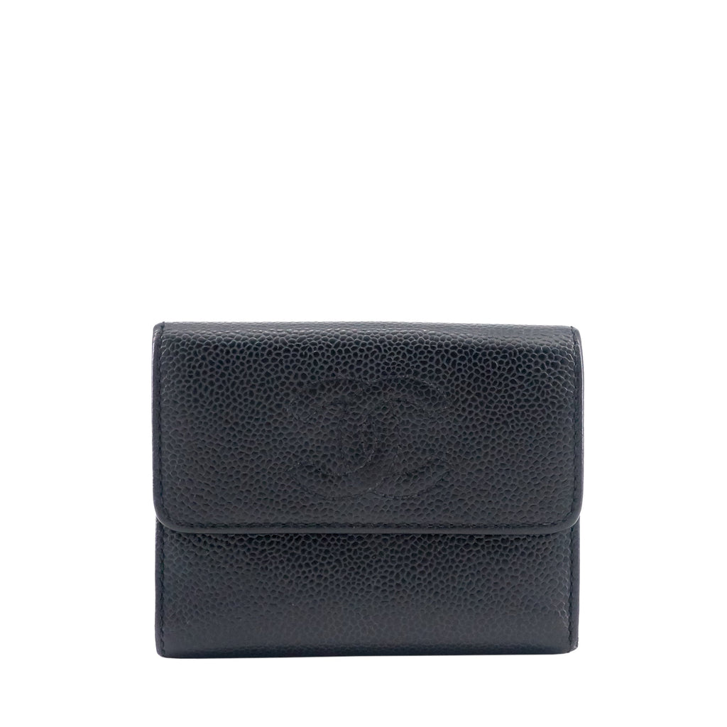 Chanel CC Timeless Trifold Caviar Leather Wallet