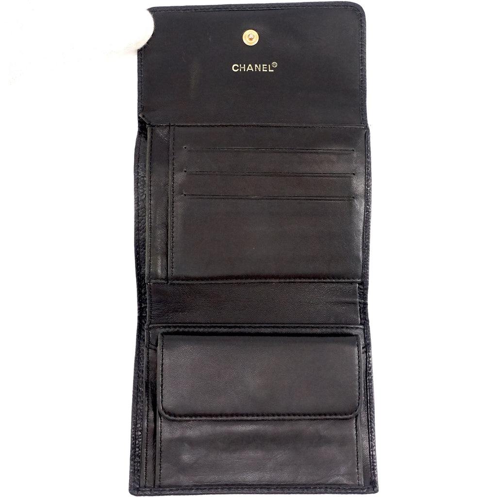 Chanel CC Timeless Trifold Caviar Leather Wallet