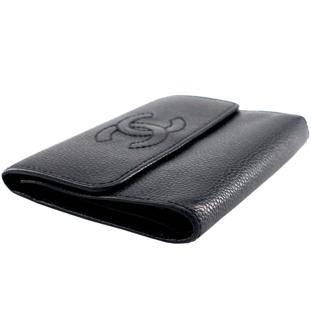 Chanel CC Timeless Trifold Caviar Leather Wallet
